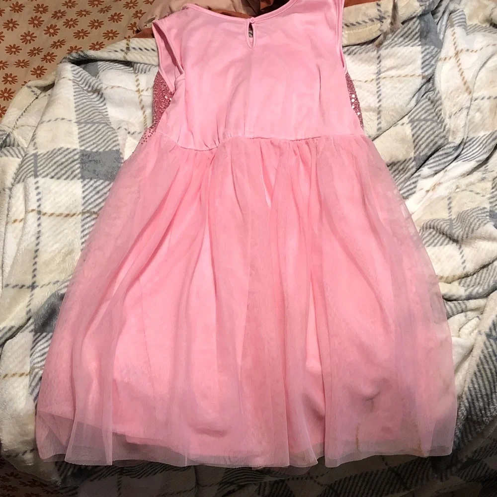 wonder nation Pink Sequin Tulle Party Dress